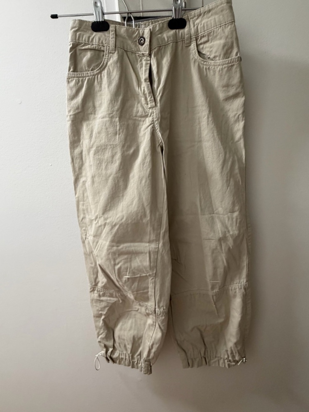 Zara Beige Elastic Cuff Track Pants - Picture 2 of 5